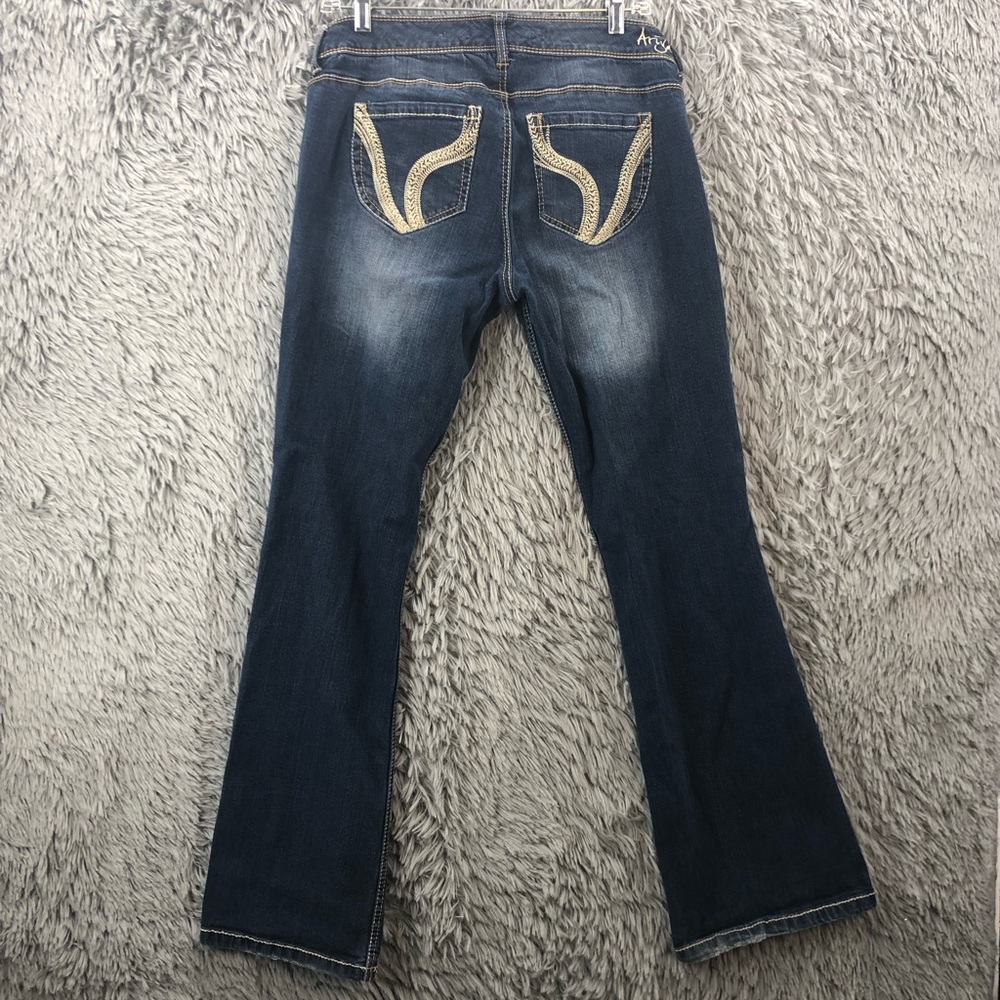 Ariya Jeans Womens 14 Bootcut Distressed Denim Jeans